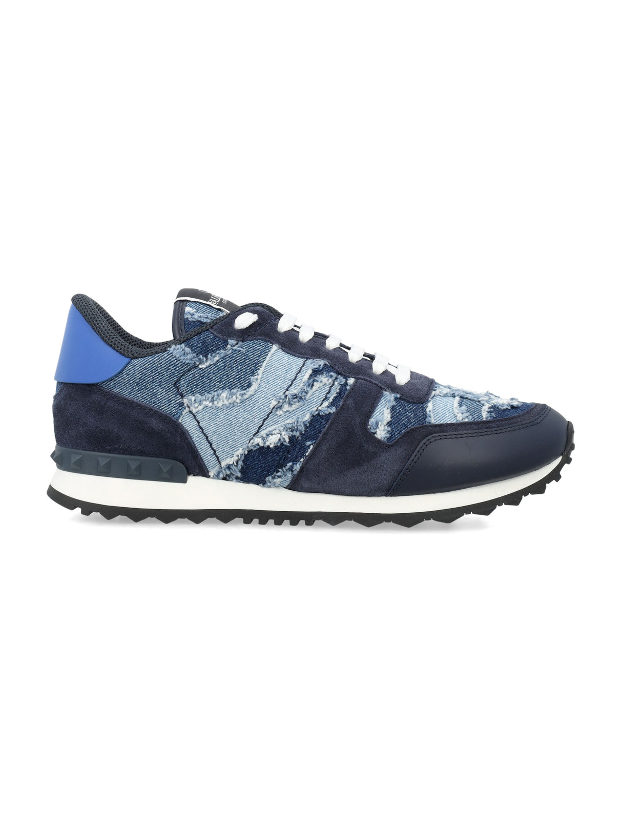 أحذية رياضية جينز روك رانر بتصميم كامو باللونين الأزرق والأسود للرجال
