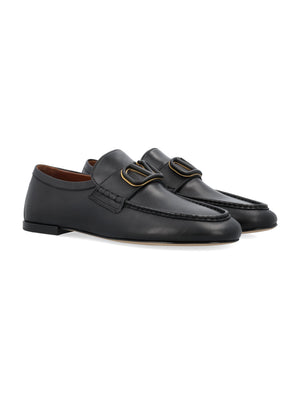 VALENTINO GARAVANI VLOGO Signature Calfskin Nappa Loafer for Men - Black