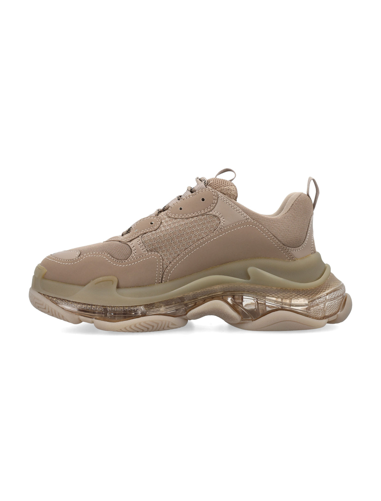 BALENCIAGA Men's Triple S Clear Sole Sneakers in Brown/Black - SS24 Collection