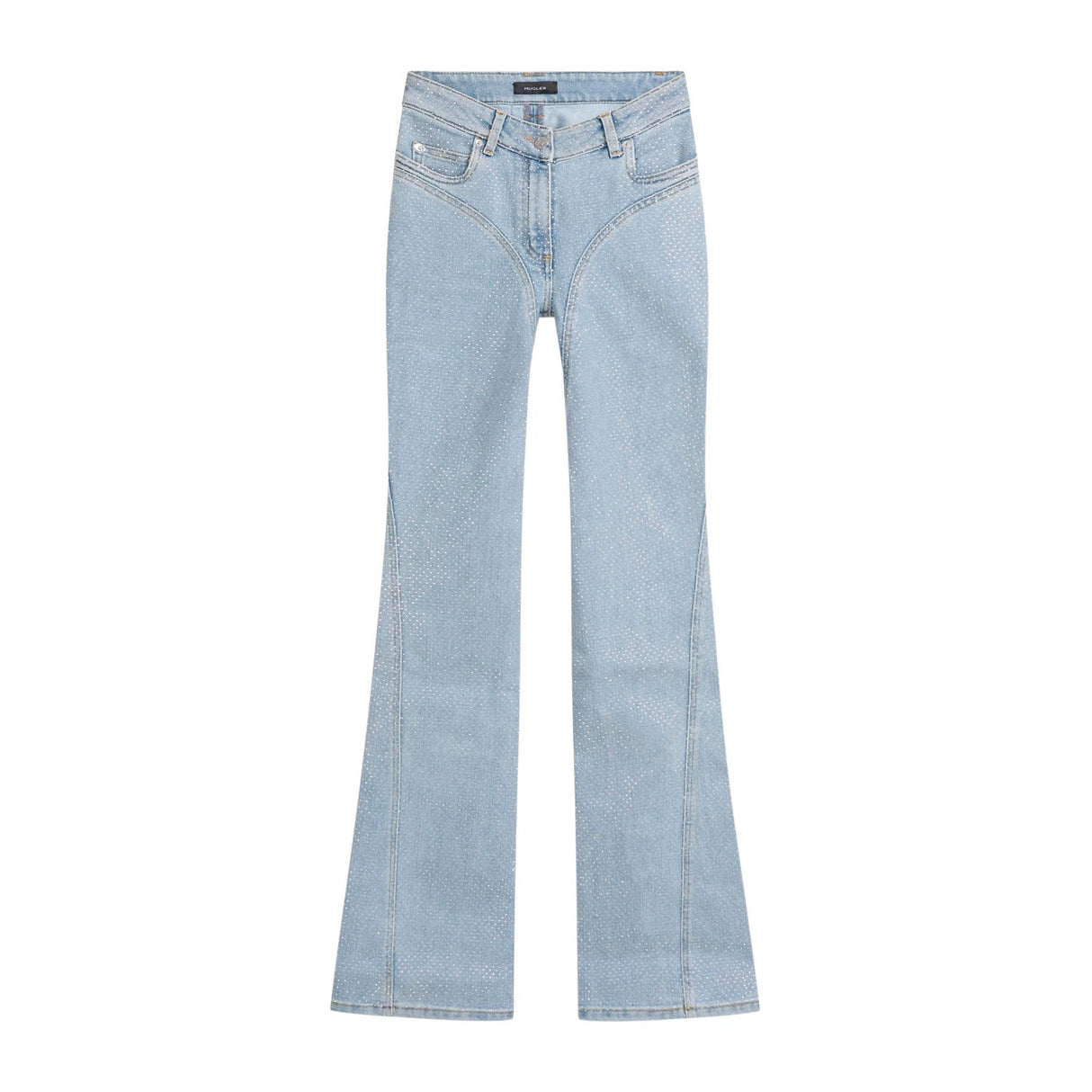 MUGLER Navy Cotton Jeans for Women - SS24 Collection