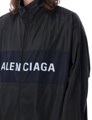 High Neck Zip-Up Jacket for Women with Logo Detail by Balenciaga