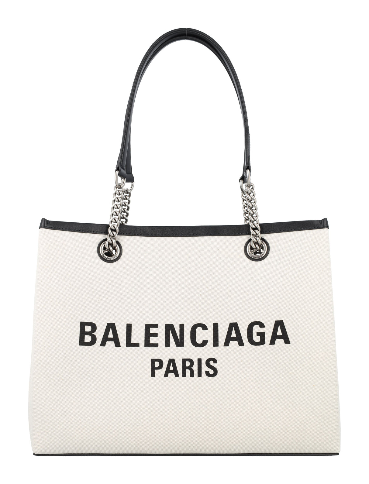 BALENCIAGA Chic Duty-Free Canvas & Leather Tote - 28x35x13.5 cm