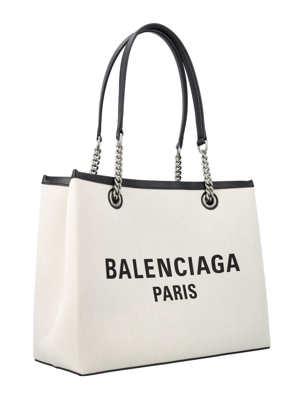 BALENCIAGA Chic Duty-Free Canvas & Leather Tote - 28x35x13.5 cm