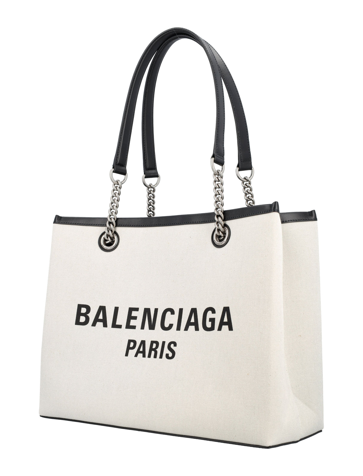 BALENCIAGA Chic Duty-Free Canvas & Leather Tote - 28x35x13.5 cm