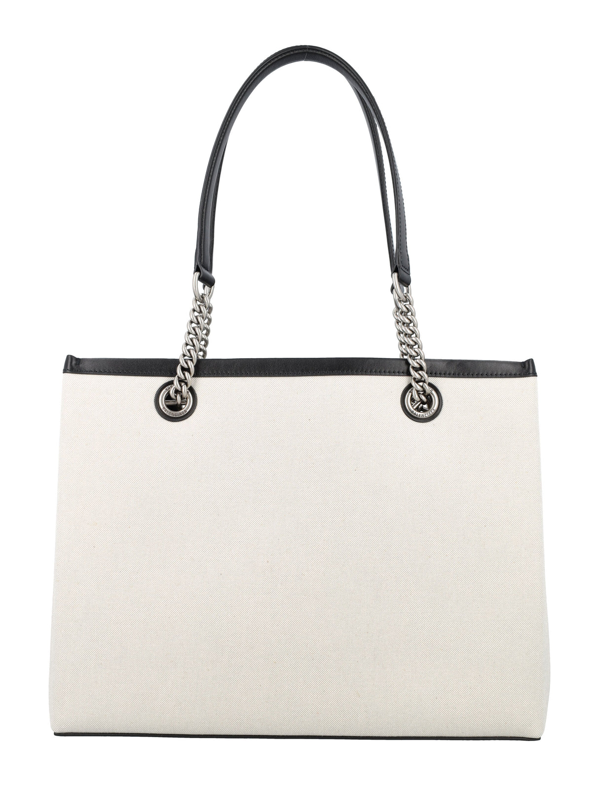 BALENCIAGA Chic Duty-Free Canvas & Leather Tote - 28x35x13.5 cm