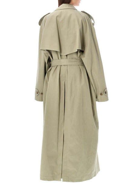 BALENCIAGA Chic Oversized Trench Jacket for Women in Military Beige - SS24