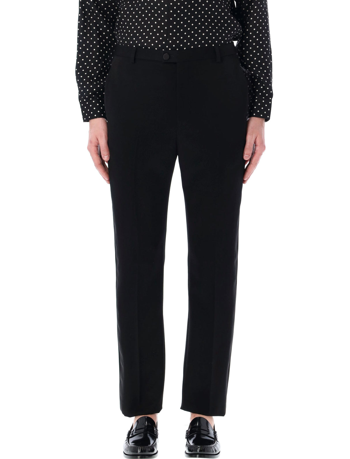 High Waisted Tuxedo Pants - Classic and Sleek Black Trousers for Men