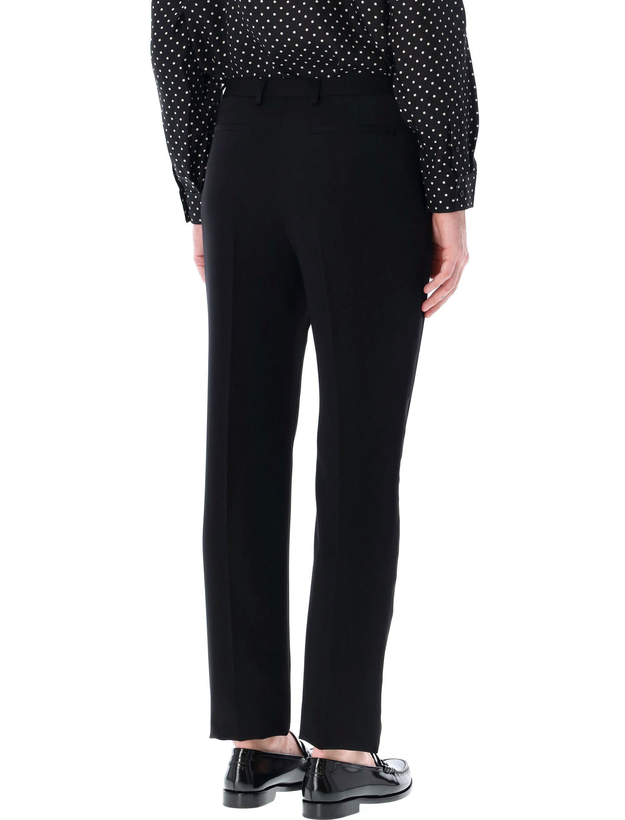 High Waisted Tuxedo Pants - Classic and Sleek Black Trousers for Men