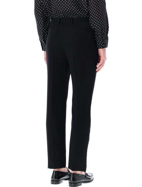 SAINT LAURENT Grain of Poudre High Waisted Tuxedo Pants for Men - SS24