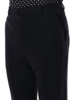 High Waisted Tuxedo Pants - Classic and Sleek Black Trousers for Men