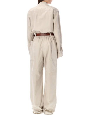 SAINT LAURENT Chic Utility Cotton Jumpsuit