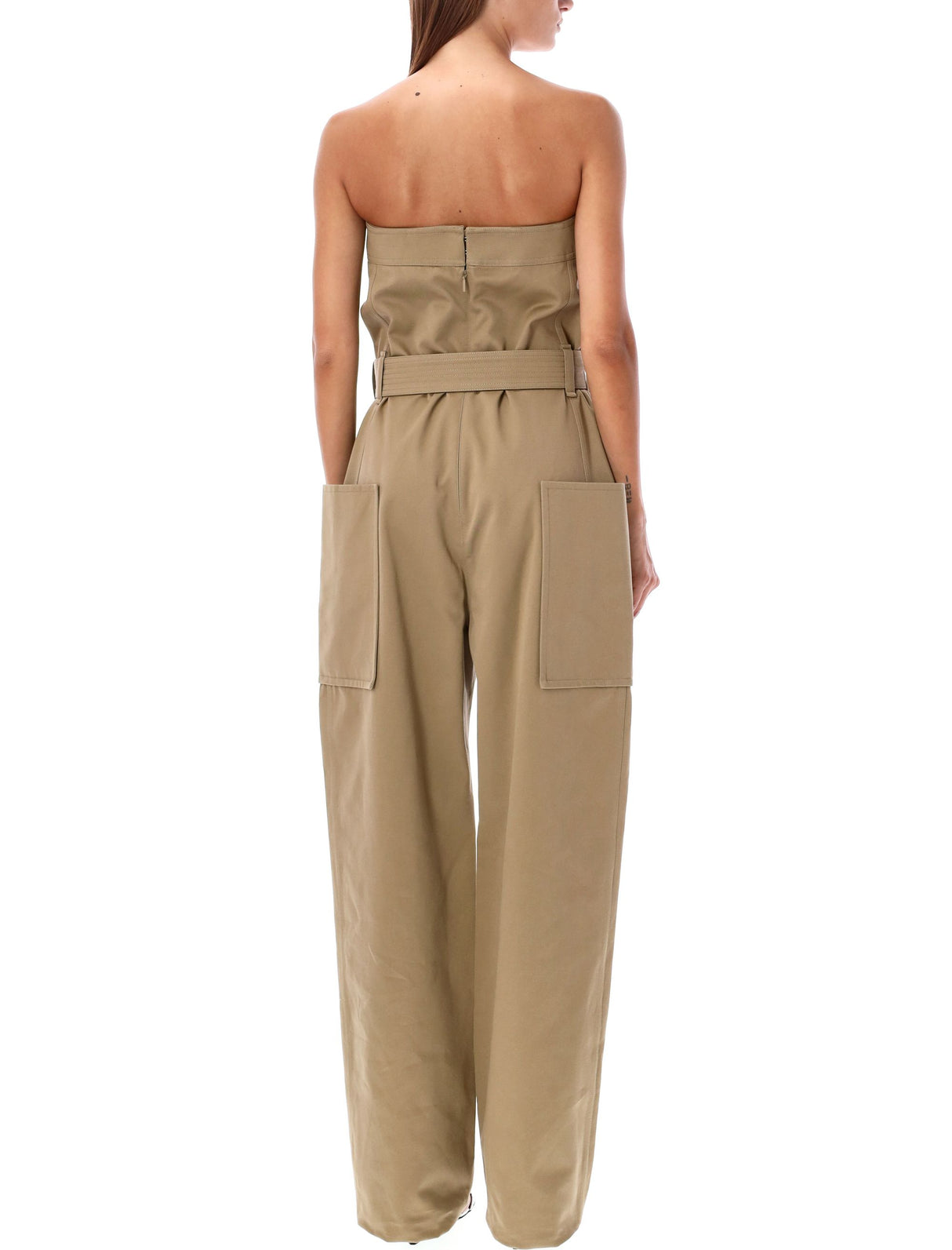 Jumpsuit Ống Đứng Dây Lưng Không Dây