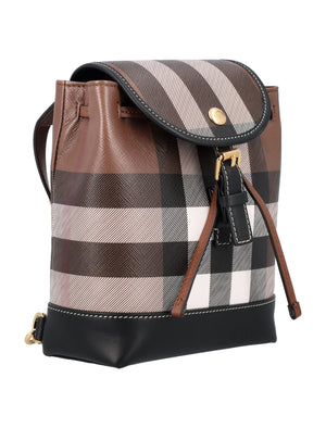 BURBERRY Stylish Check Micro Backpack for Women in Dark Birch Brown