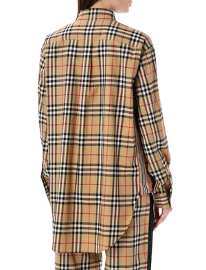 BURBERRY Archive Beige Check Oversized Shirt for Women
