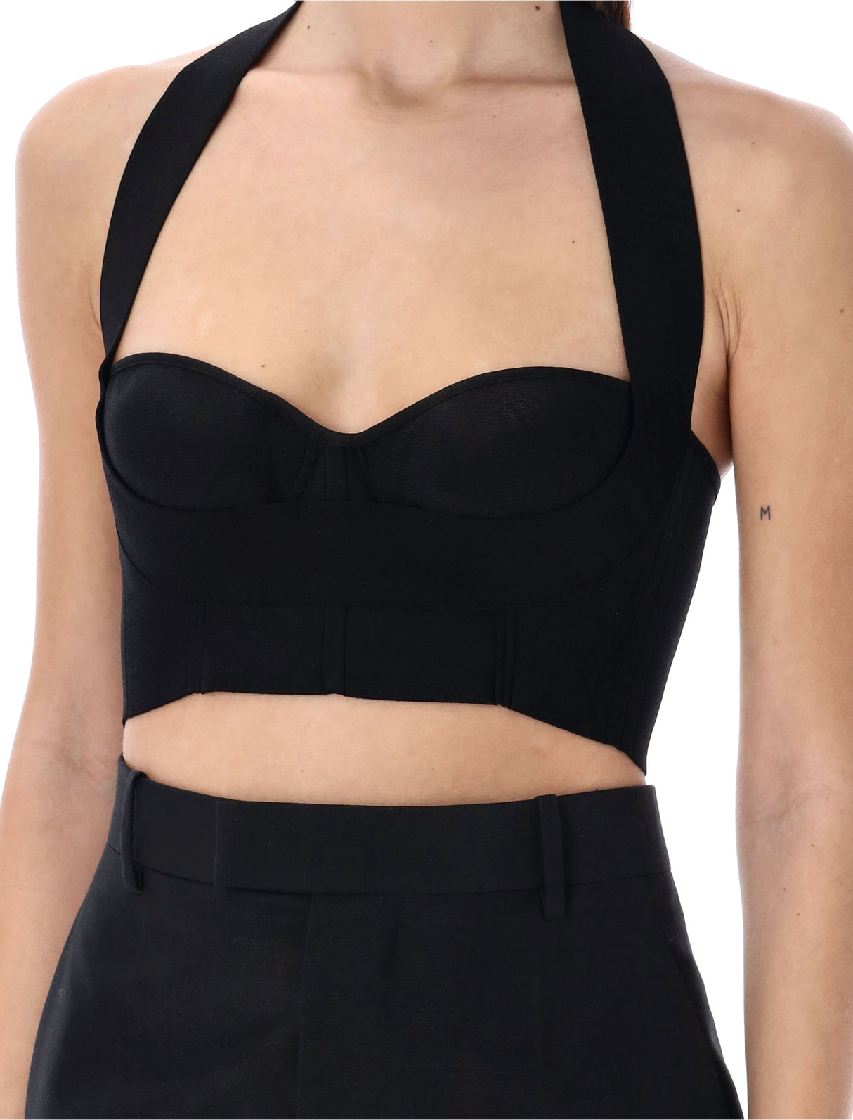 ALAIA Sweetheart Neckline Black Bra Top for Women - SS24 Season