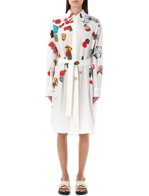 MARNI Cotton Florals Shirt Dress for Women SS24