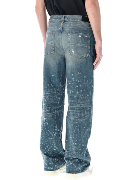 Men's Shotgun Baggie Jeans - Distressed Cotton, Crafted Indigo