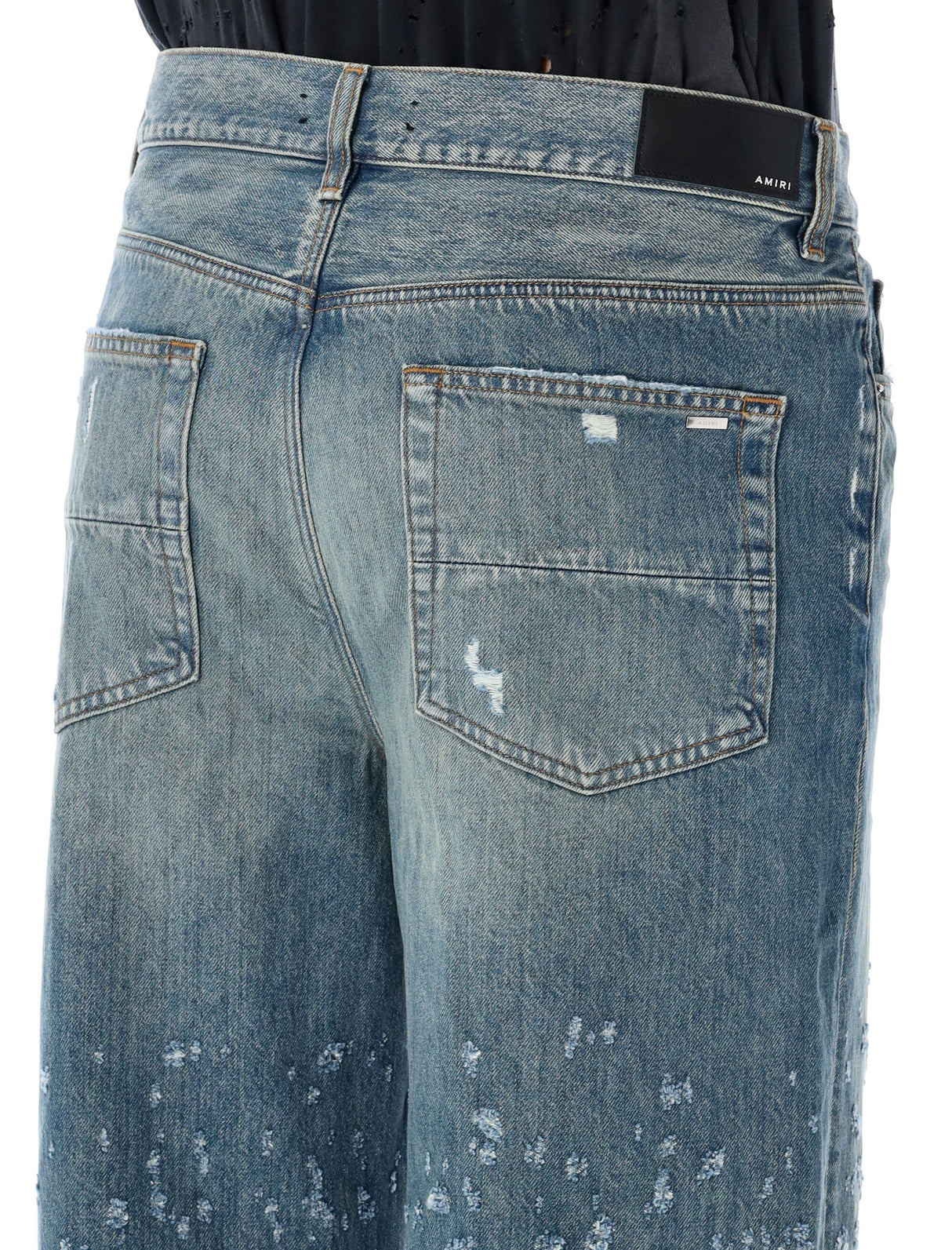 Men's Shotgun Baggie Jeans - Distressed Cotton, Crafted Indigo