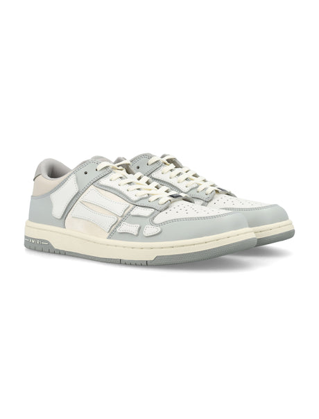 AMIRI Men's Grey Leather Low Top Sneakers with Perforated Details