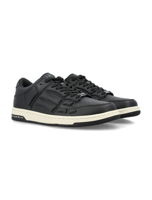 AMIRI Skel Low Top Sneaker for Men - Black Leather Perforated Lace-up Shoes for SS24