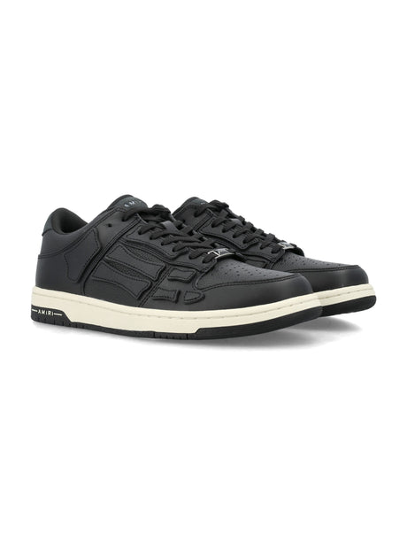 AMIRI Skel Low Top Sneaker for Men - Black Leather Perforated Lace-up Shoes for SS24