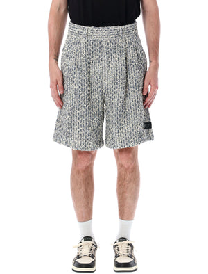 AMIRI ASHLEY_BLU Tweed Bermuda Shorts for Men - SS24 Collection