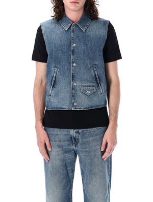 GIVENCHY Men's Indigo Blue Sleeveless Denim Vest