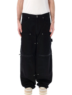 GIVENCHY Men's Black Cargo Pants for SS24 Season