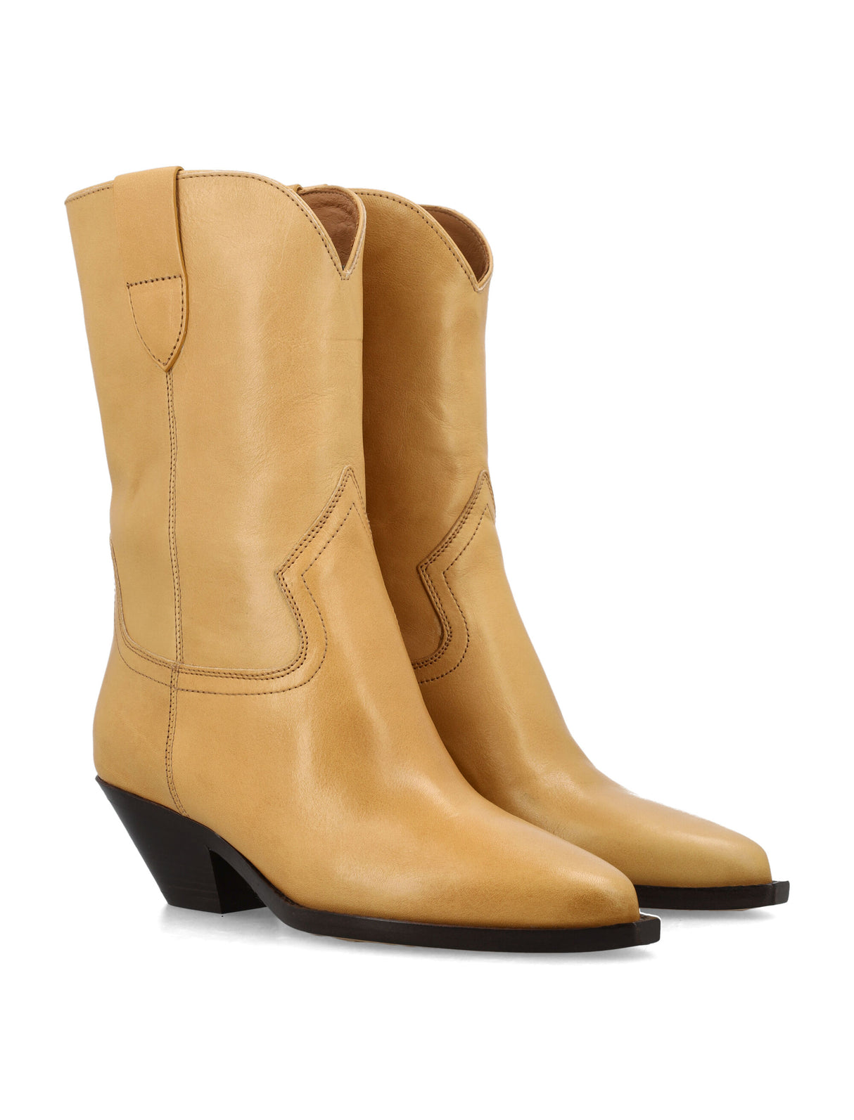 ISABEL MARANT Natural Leather Pointed Toe Cowboy Boots for Women