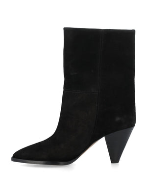 Black Suede Leather Boots for Women by a Leading Designer