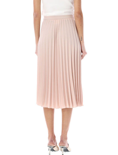 Blush Pink High Waist Pleated Midi Skirt