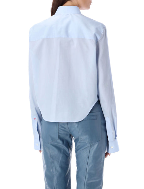 ウルトララウンド裾クロップシャツ ブルー レディース - SS24 コレクション