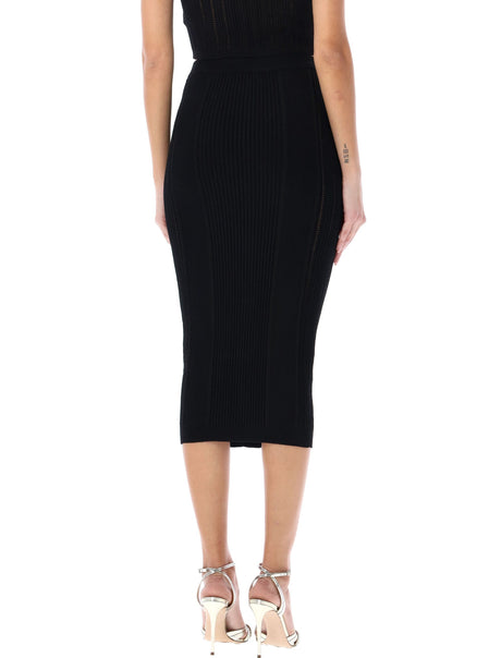 BALMAIN Stylish 5-Button Knit Skirt for Women