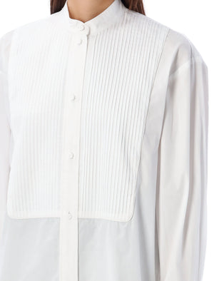 ISABEL MARANT Elegant White Shirt with Stand-Up Collar and Pleated Bib