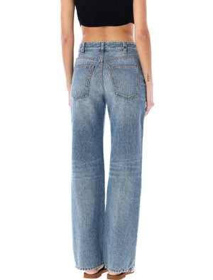 CHLOÉ Cotton Blend Straight Leg Jeans - Blue