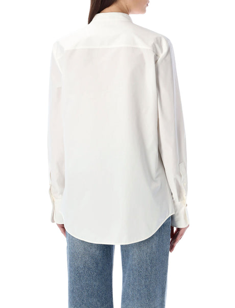 CHLOÉ Women's Tuxedo Shirt in Buttercream for SS24 Collection