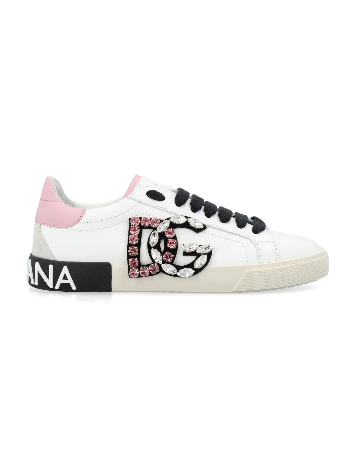 DOLCE & GABBANA PORTOFINO VINTAGE Low-Top Sneakers with Foiled Heel Cup for Women