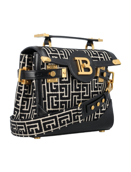 BALMAIN Women's Monogram Jacquard B-Buzz 23 Shoulder Handbag by top designer for SS24