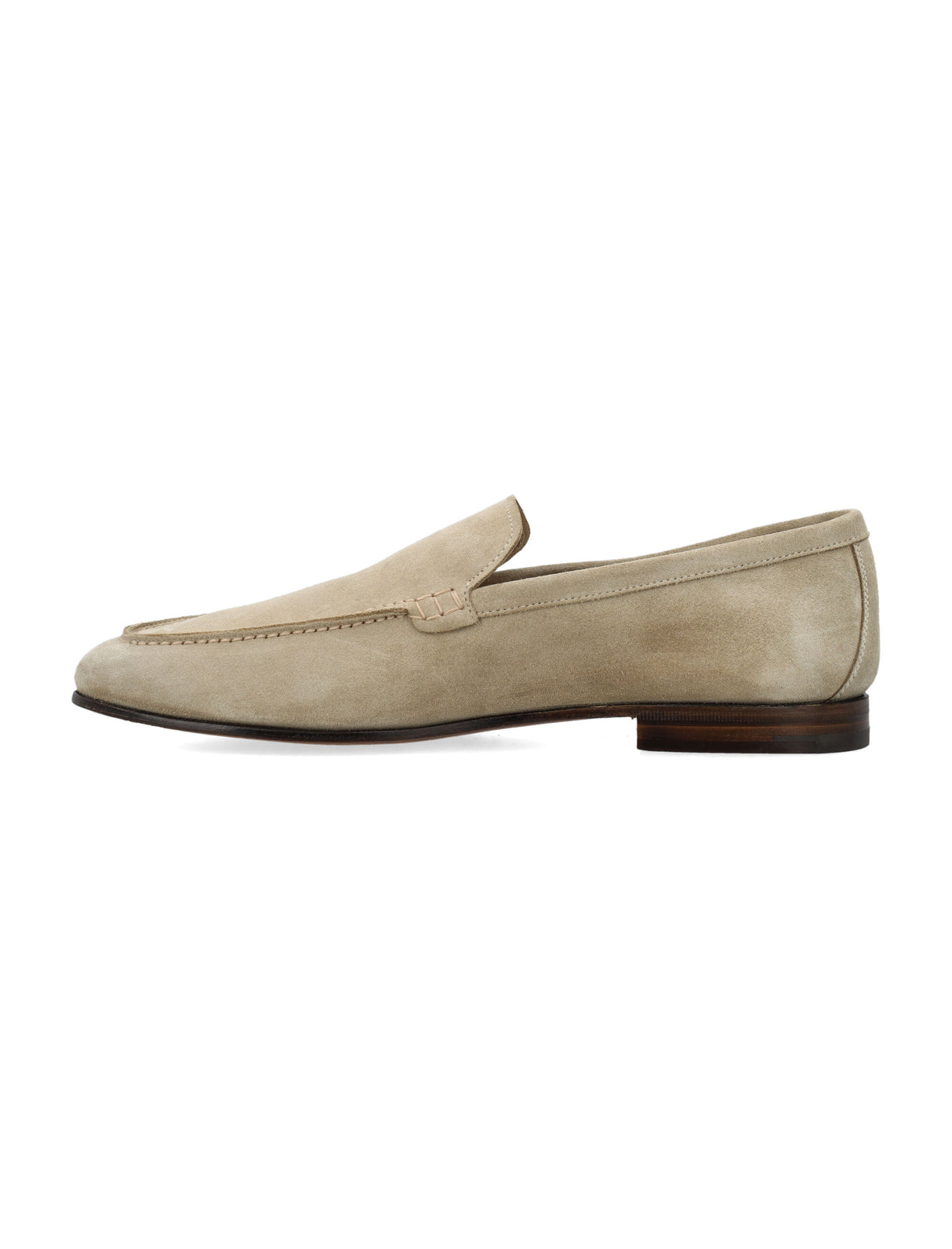 Giày Loafer Suede Đế Bằng Cho Nam Màu Nâu