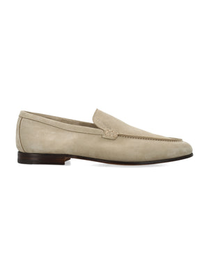 Giày Loafer Suede Đế Bằng Cho Nam Màu Nâu