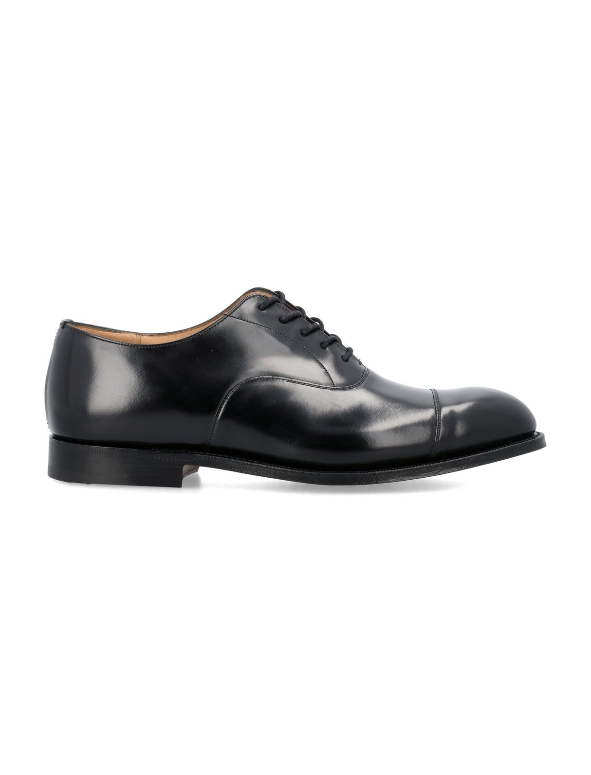 CHURCH'S Men's Leather Derby Dress Shoes with Cap Toe Stitching