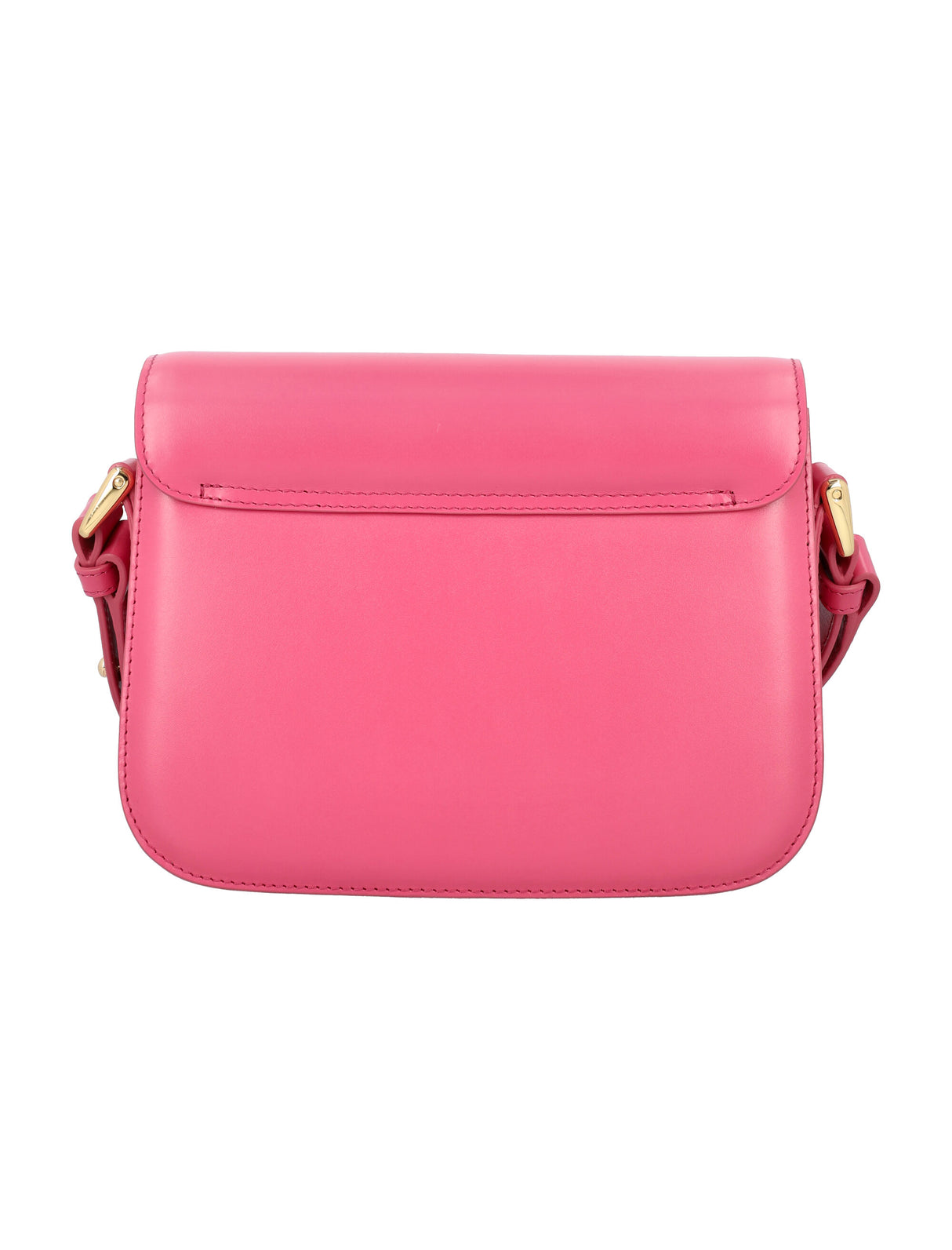 Fuchsia Rose Leather Trapezoidal Handbag for Trendy Women - SS24