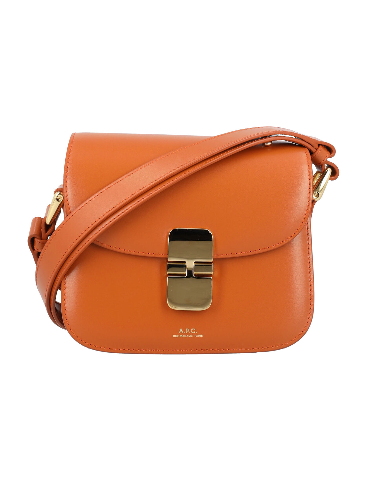 Cinnamon Grace Mini Handbag - Smooth Leather Clasp Flap Closure Crossbody Bag (SS24)