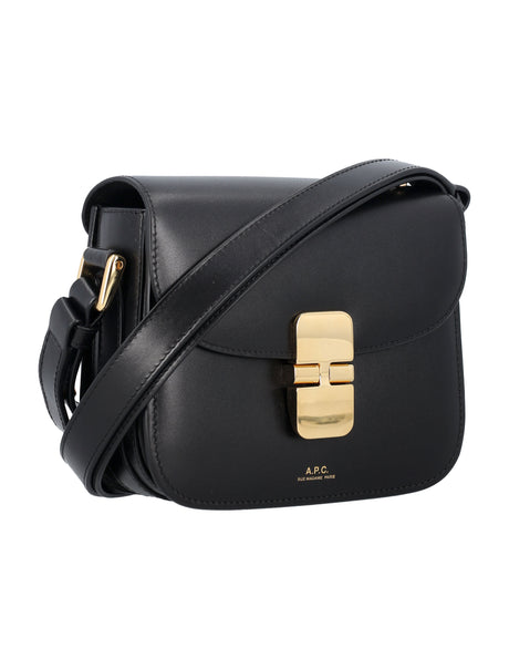 Smooth Leather Grace Mini Black Handbag for Women by A.P.C.
