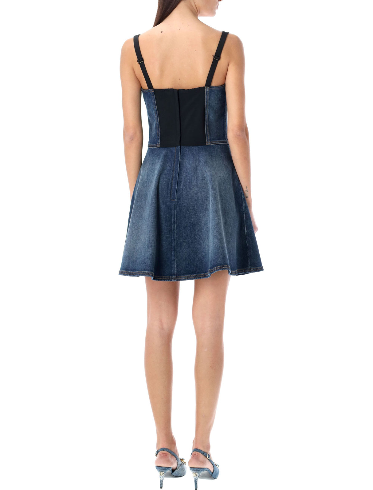 DOLCE & GABBANA Blue Denim Corset Dress for Women