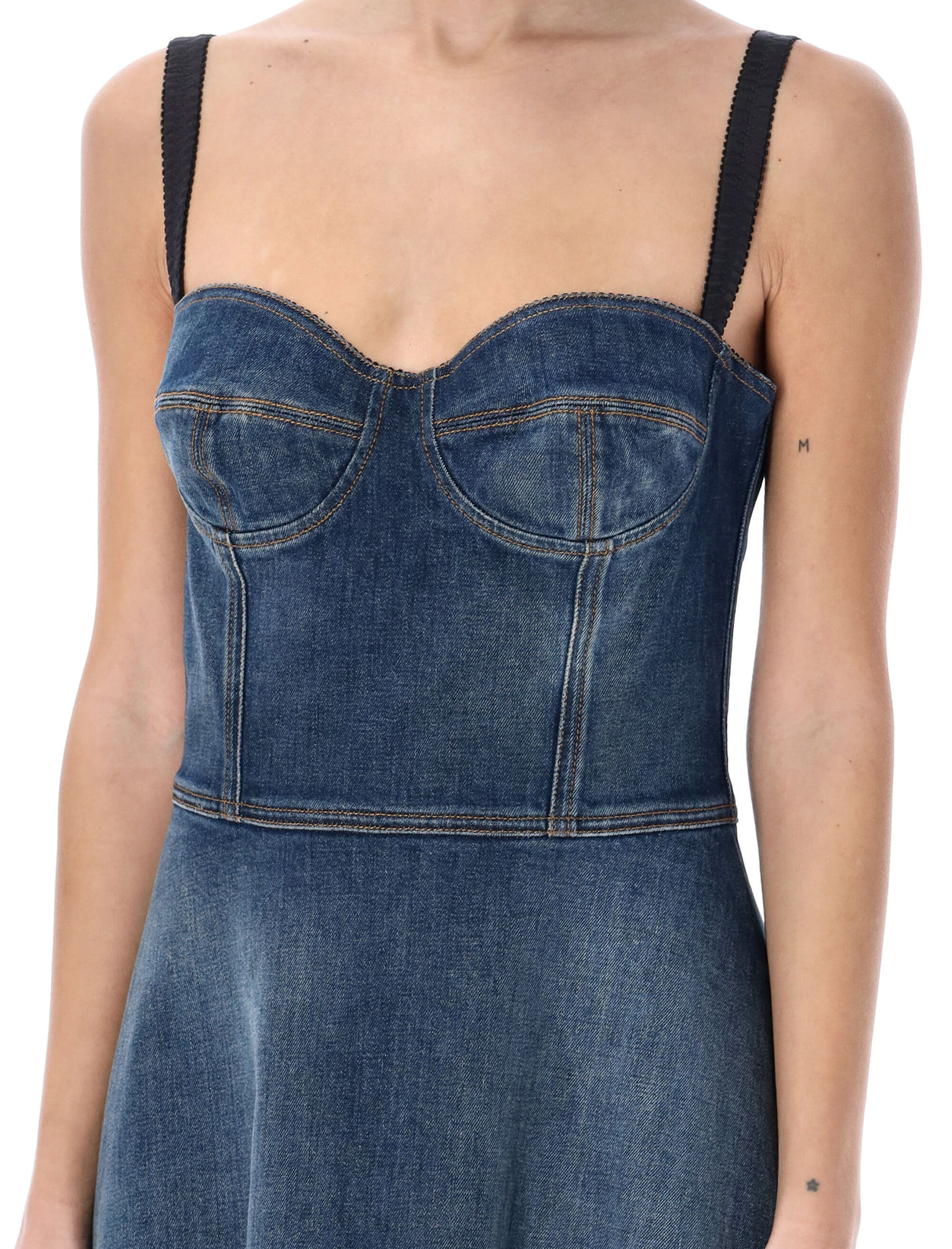 DOLCE & GABBANA Blue Denim Corset Dress for Women