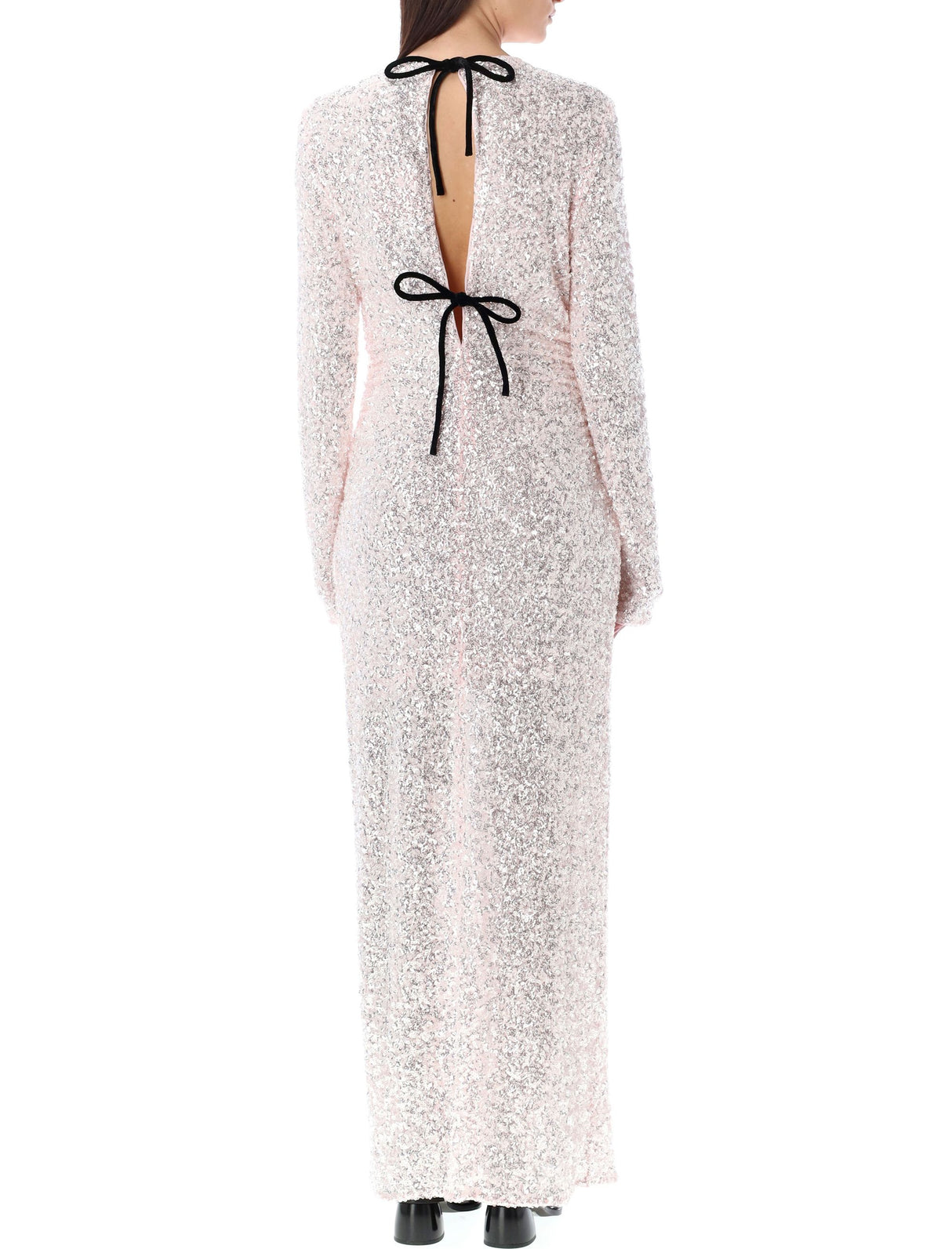 GANNI Sequins Maxi Dress in Mauve Chalk - SS24 Collection