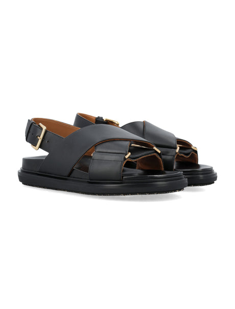 MARNI Strappy Black Sandals for Women - Modern and Elegant Footwear for SS24