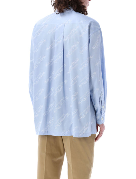 KENZO Men's Light Blue Cotton Shirt - SS24 Collection