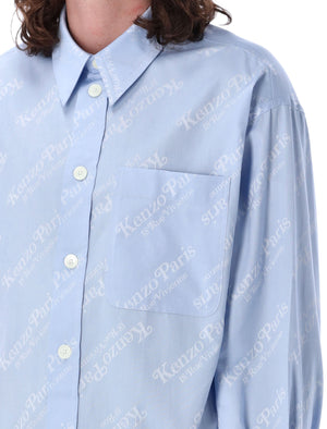 KENZO Men's Light Blue Cotton Shirt - SS24 Collection